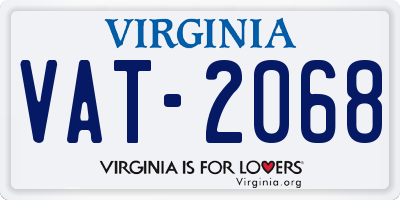 VA license plate VAT2068