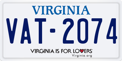 VA license plate VAT2074