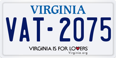 VA license plate VAT2075