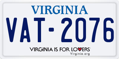 VA license plate VAT2076