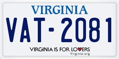 VA license plate VAT2081