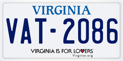 VA license plate VAT2086