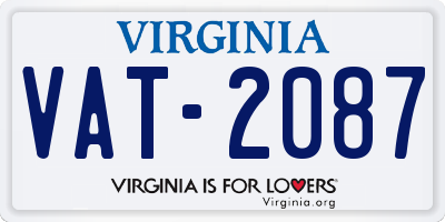 VA license plate VAT2087