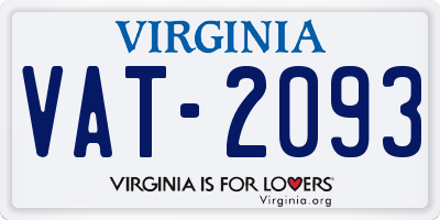 VA license plate VAT2093