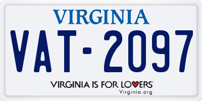 VA license plate VAT2097