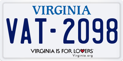 VA license plate VAT2098