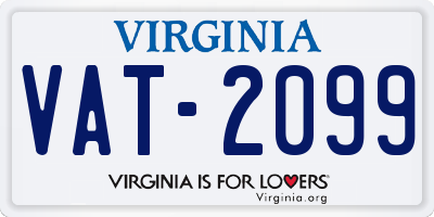 VA license plate VAT2099
