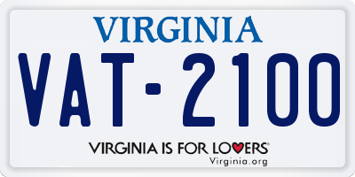 VA license plate VAT2100