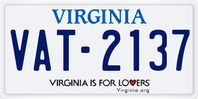 VA license plate VAT2137