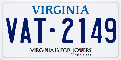 VA license plate VAT2149