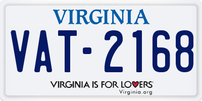 VA license plate VAT2168