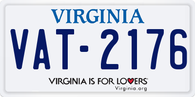 VA license plate VAT2176