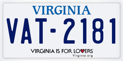 VA license plate VAT2181