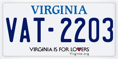 VA license plate VAT2203