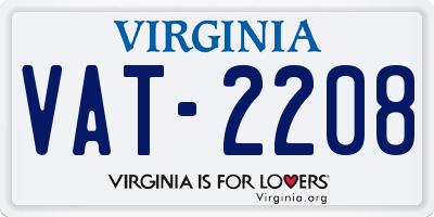 VA license plate VAT2208