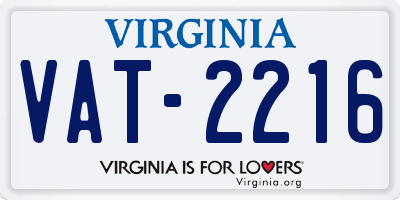 VA license plate VAT2216