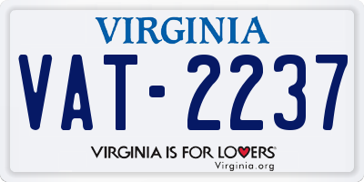 VA license plate VAT2237