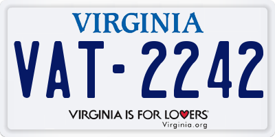 VA license plate VAT2242