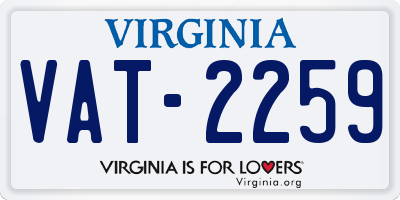 VA license plate VAT2259