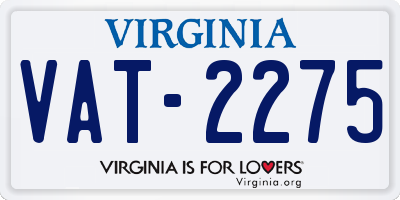 VA license plate VAT2275