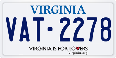 VA license plate VAT2278