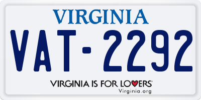 VA license plate VAT2292