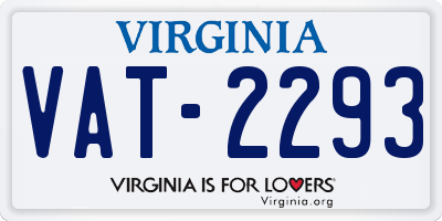 VA license plate VAT2293