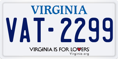 VA license plate VAT2299