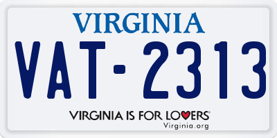 VA license plate VAT2313