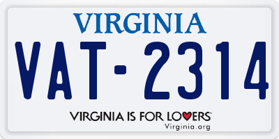 VA license plate VAT2314