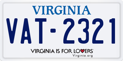 VA license plate VAT2321