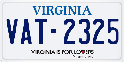 VA license plate VAT2325