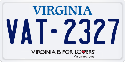 VA license plate VAT2327