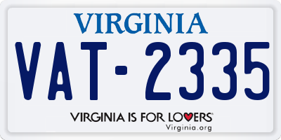 VA license plate VAT2335