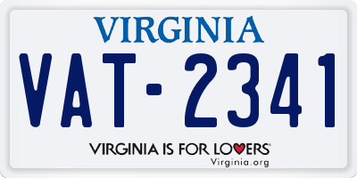 VA license plate VAT2341