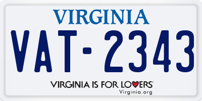 VA license plate VAT2343