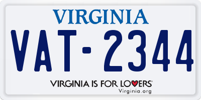 VA license plate VAT2344