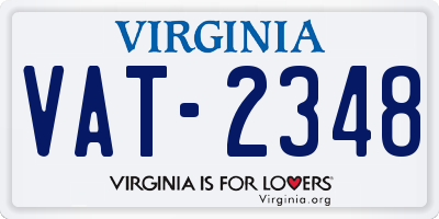 VA license plate VAT2348