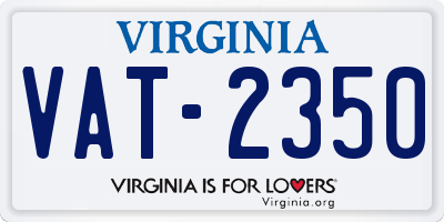 VA license plate VAT2350