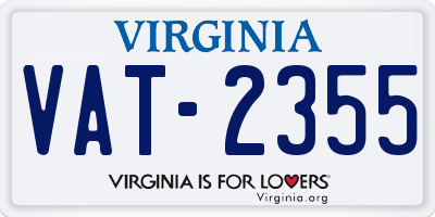 VA license plate VAT2355