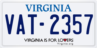 VA license plate VAT2357