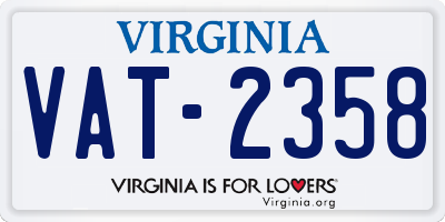 VA license plate VAT2358