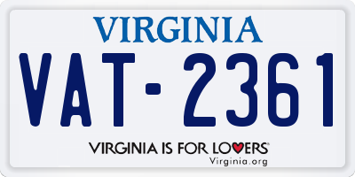 VA license plate VAT2361