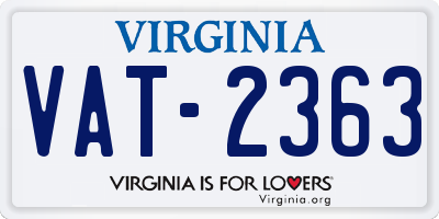 VA license plate VAT2363