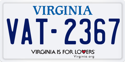 VA license plate VAT2367