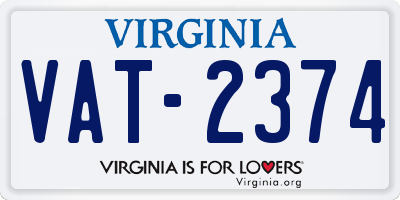 VA license plate VAT2374