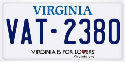 VA license plate VAT2380