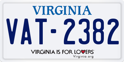 VA license plate VAT2382