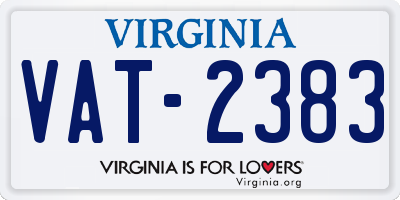 VA license plate VAT2383