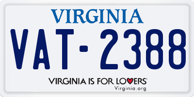 VA license plate VAT2388